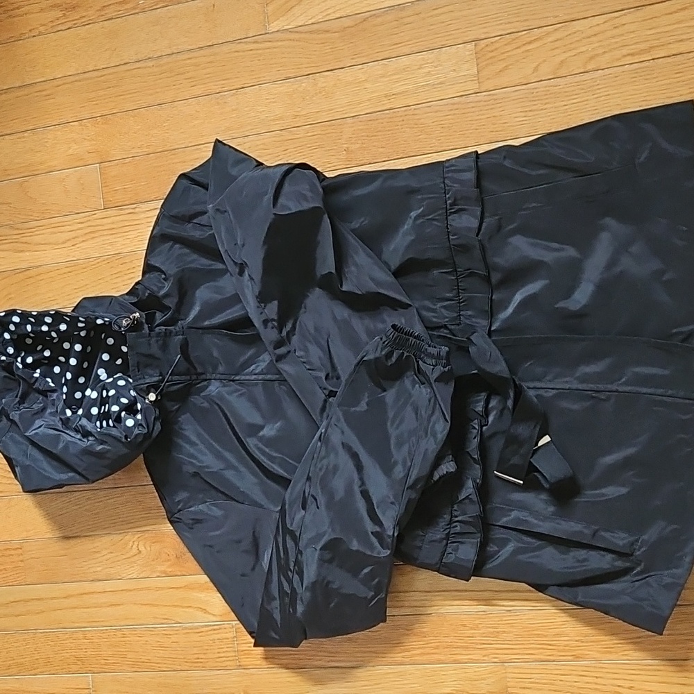 Kate Spade Black Raincoat with Polka Dot Lining